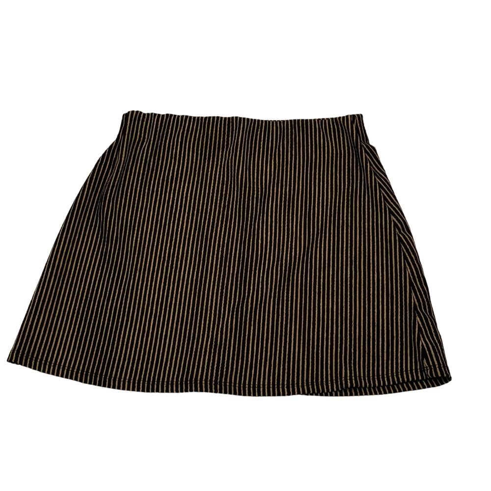 Urban Outfitters Black & Tan Striped A-Line Mini Skirt Size medium